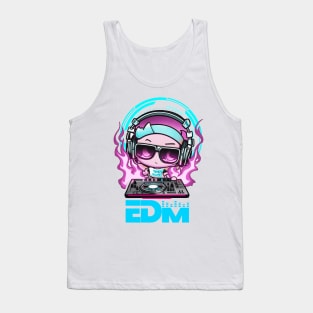 EDM Hibiscus DJ! Ultra Blue/Pink Tank Top